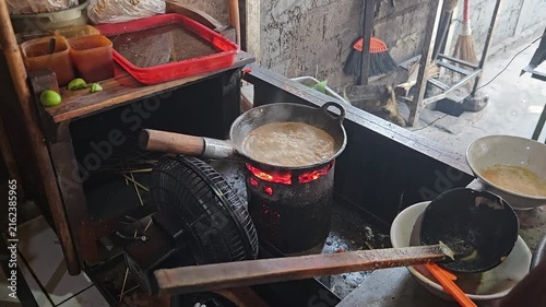 old fashioned kitchen cooking soup