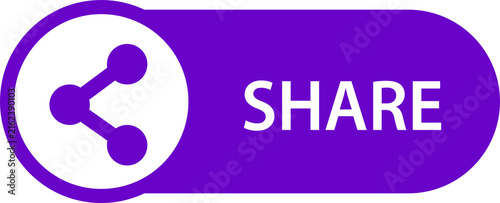 Foto Purple Share Button PNG, White Connected Nodes Symbol for Social Media Sharing,
