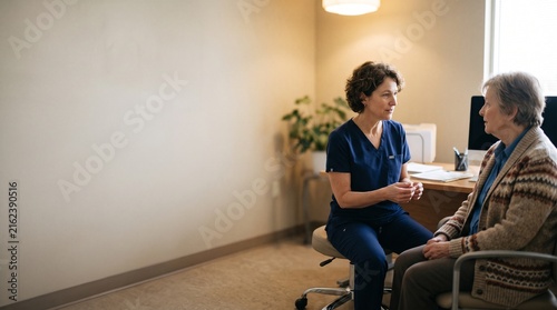 Doctor consulting with patient in clinic medical checkup healthcare