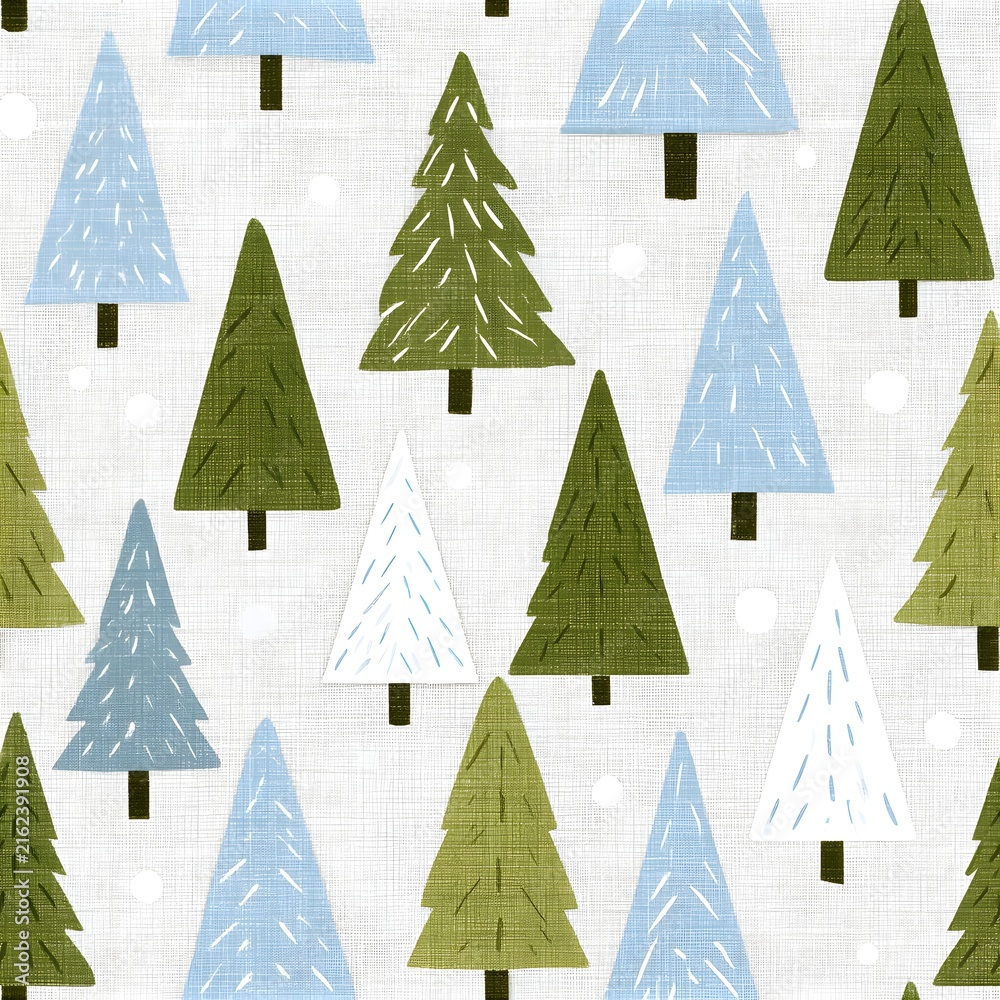 Obraz premium Patterns display trees in different colors set against a light background