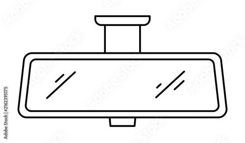 Bild auf Leinwand Hand drawn cute outline illustration of rear car view mirror