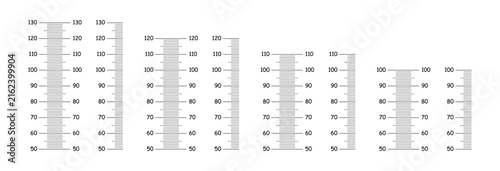 Bild auf Leinwand Set of Height charts layouts from 50 to 100, 110, 120, 130 centimeters