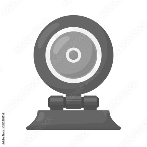Round Webcam Flat Illustration. Web Camera Design Element Isolated on White Background