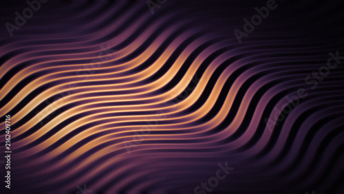 Flowing wavy ridges create an abstract grain texture in purple and warm gold tones. Modern gradient pattern suitable for backgrounds, posters, and design overlays.