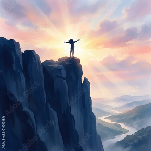 Person on cliff