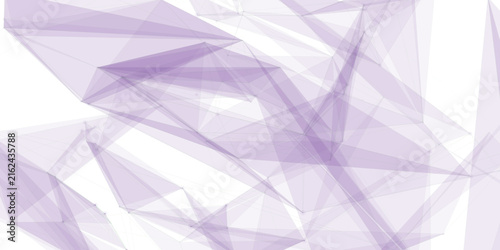 Принти на полотні Lavender purple low poly geometric shard mesh on white background