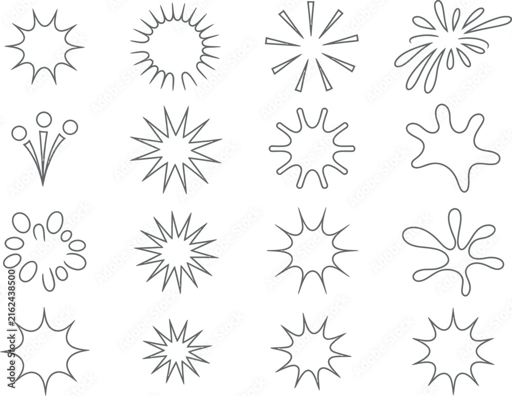 Obraz premium burst graphic elements vector outline impact and comic effects