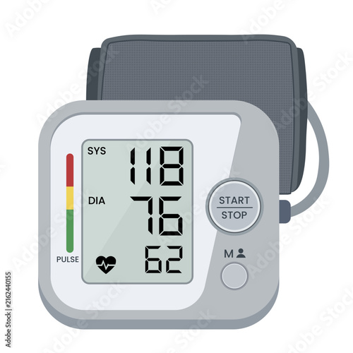 Foto Digital blood pressure monitor with cuff and lcd display