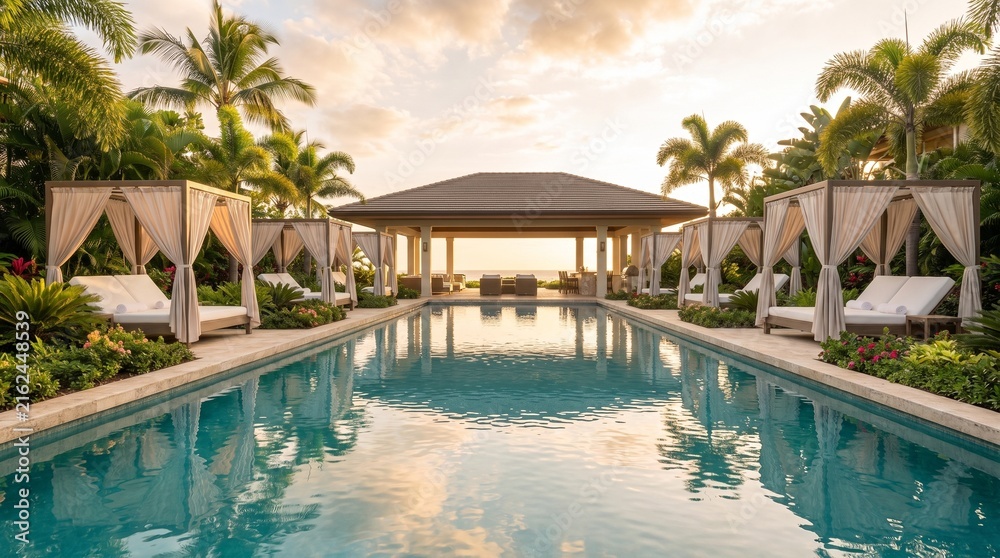 Fototapeta premium swimming pool in hotel resort
