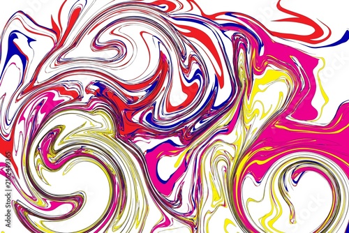 Colorful abstract swirls and patterns design isolated on white background