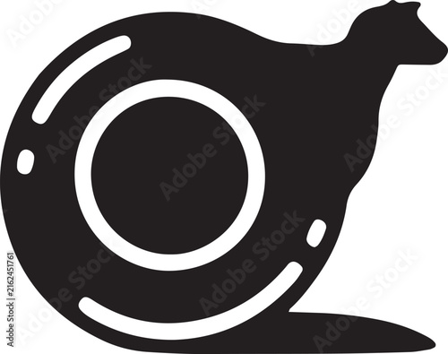 Silhouette of a snail moving, abstract design and artistic rendering, gastropod