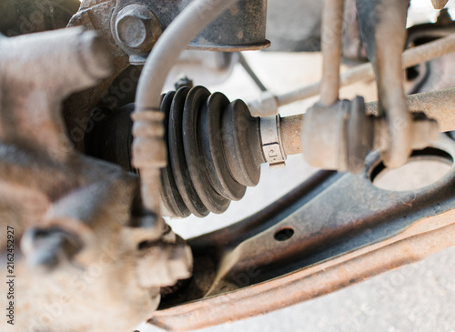 Quadro su tela Car CV joint with rubber boot and metal clamp