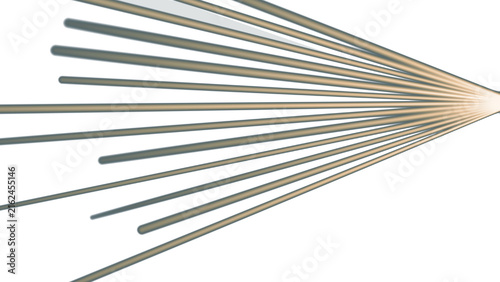 Abstract converging lines digital illustration on clean white