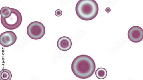 Abstract circular shapes with gradients floating on white background