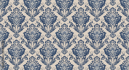 Vintage Classic Damask Pattern Background Vector For Sophisticated Textile Applications