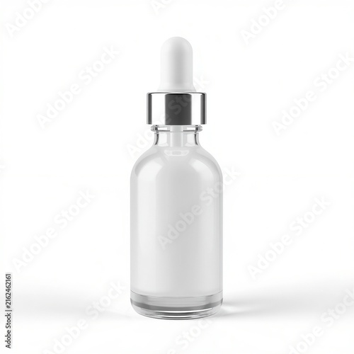 3D blank unbranded glass dropper serum bottle mockup