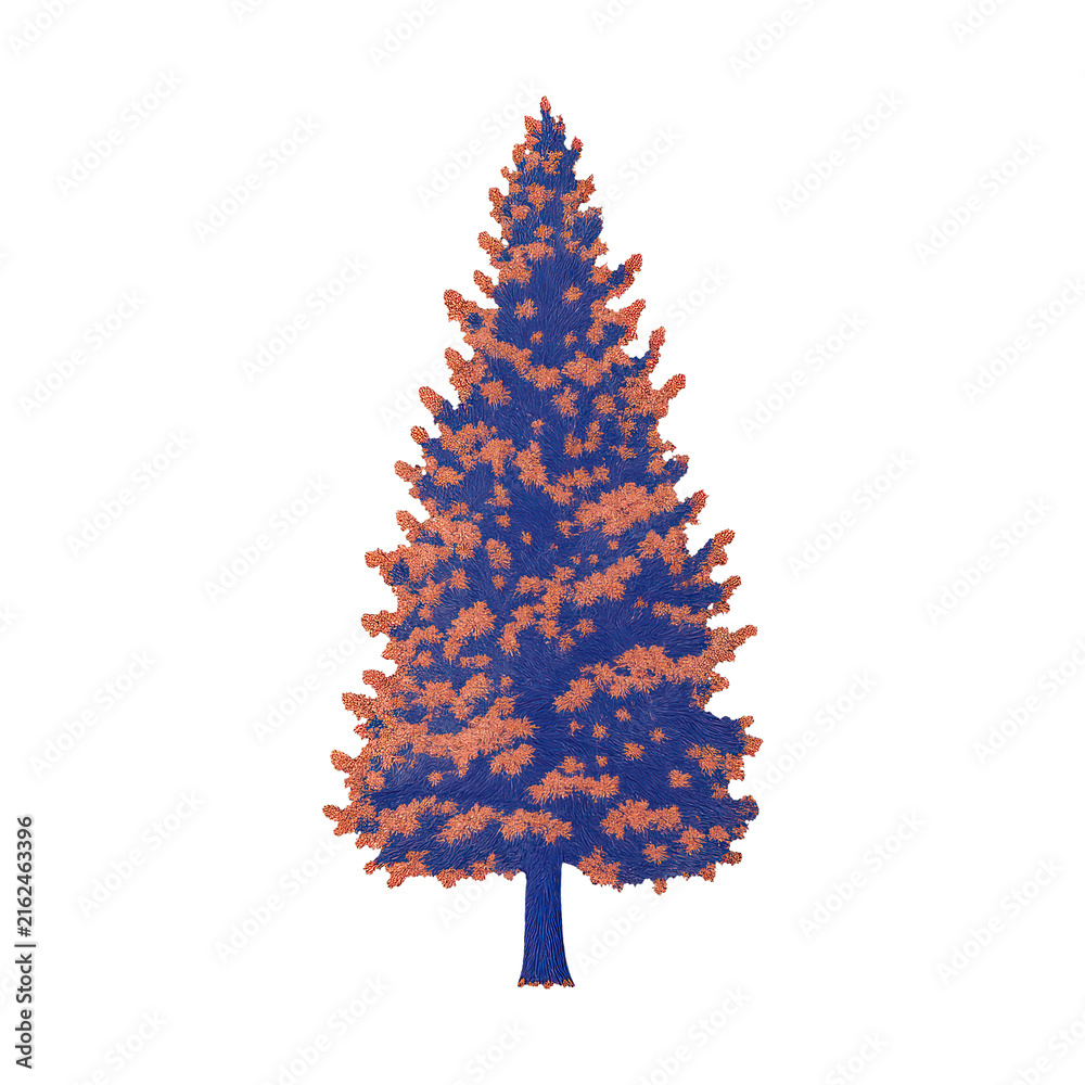 Fototapeta premium PNG Vibrant colorful pine tree illustration