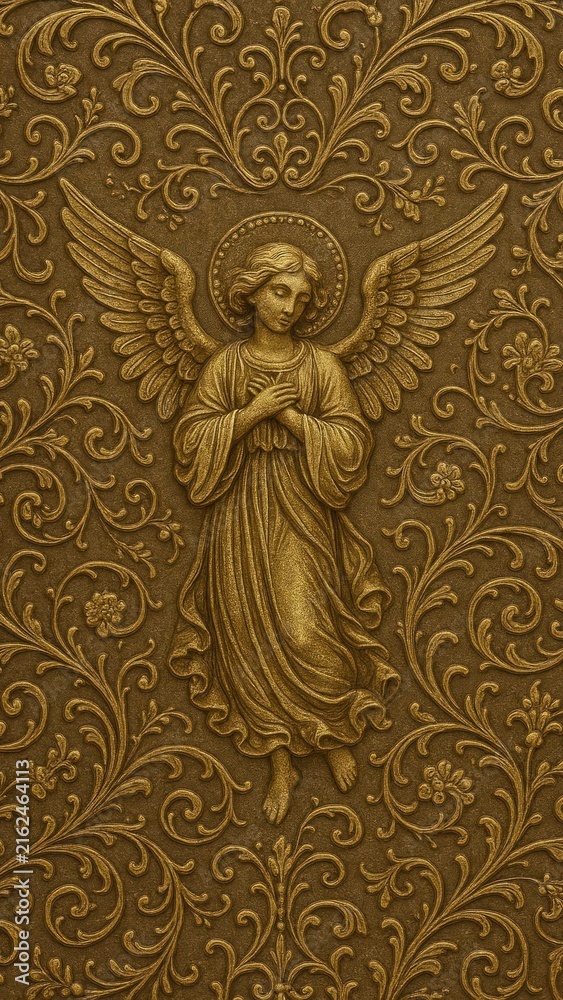 Fototapeta premium Ornate angelic wallpaper for mobile