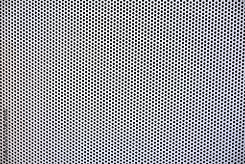 White Perforated Panel with Uniform Black Circular Holes.