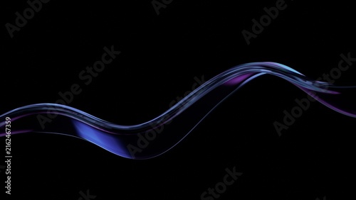 Abstract wavy shape, futuristic background design, 3d render