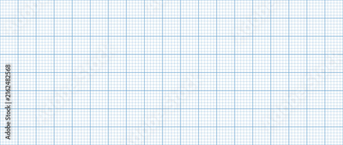 Bild auf Leinwand Classic light blue graph paper vector background with fine millimeter grid line