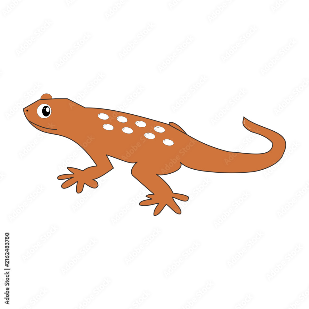 Fototapeta premium Cute Orange Gecko Lizard Character Vector Illustration