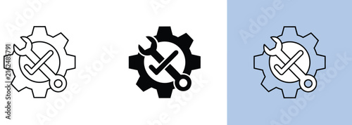 Fotografie Easy installation icon vector representing quality support, certified repair sol