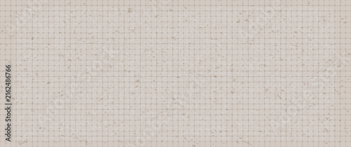 Warm beige craft graph paper vector background with subtle distressed texture dashed line grid and cross mark node for vintage journal notebook page and scrapbook layout