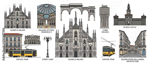 Collection of Italian Architectural Landmarks and Vintage Transport