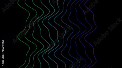 Abstract auroral smoke waves with green and blue gradient on transparent background