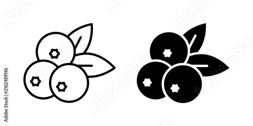Bild auf Leinwand Berry icon line logos kit