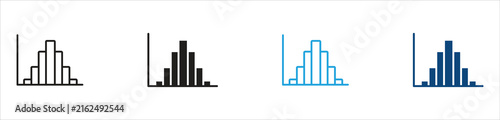 Konstfotografi Shaped Histogram and Bar Chart Icon Set, Representing Data Analysis, Statistics,