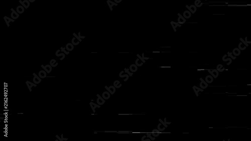Horizontal static lines and slight noise Digital Glitch - Sharp, rectangular horizontal disruptions mimicking modern data corruption and compression errors 4k video