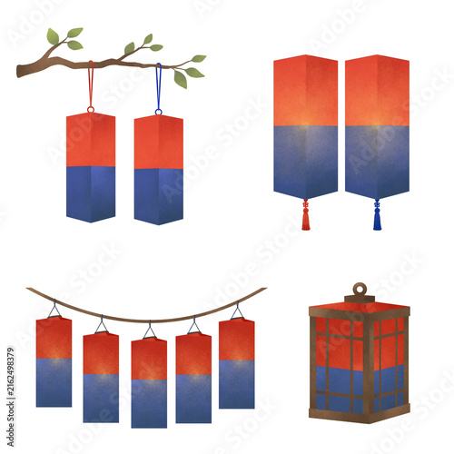 Korean Traditional Cheongsachorong Lantern Set for Chuseok and New Year