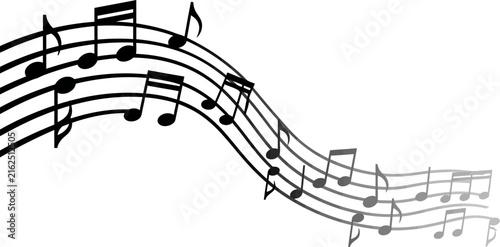 Modern Musical Notes Sheet Flowing Design