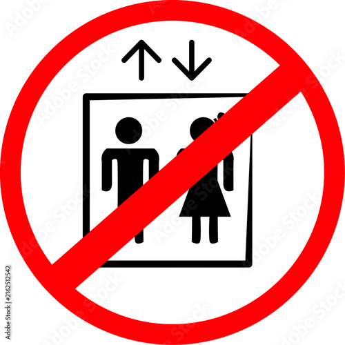 Do Not Use Elevator in Case of Fire Prohibition Sign Set