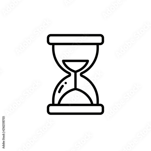 Simple Line Art Hourglass Icon Representing Time Passing.