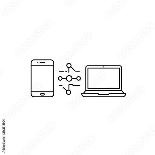 Smartphone and Laptop Connection Illustrating Data Transfer and Synchronization.