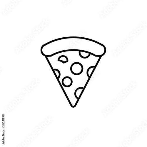 Simple pizza slice illustration with cheese and toppings a delicious food item.