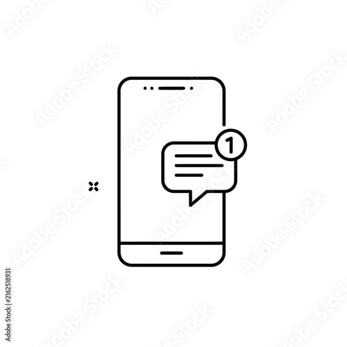 Smartphone with Message Notification A Modern Communication Icon.