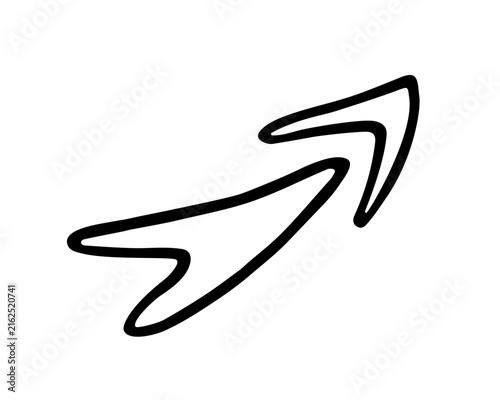 Arrow hand drawn doodle direction twist indicator, pointer scroll element. swirly various dynamic UI interface shape navigation cursor sign. Marker follow cue minimalistic symbol. Isolated. Vector
