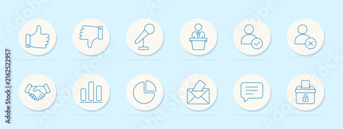 Foto Voting set icon