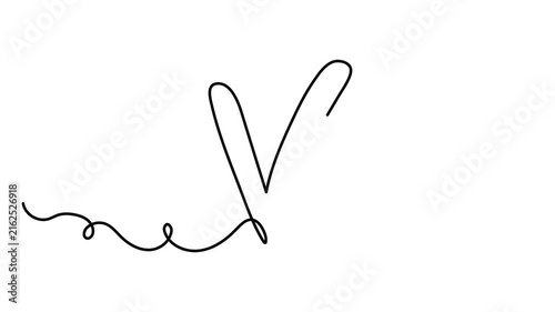Check mark hand drawn continuous contour one line art animation, done correct choice otion, vote approved continuous contour decorative success approval positive agree movie. 4k self-drawing video