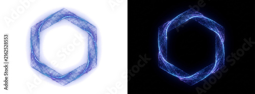 Abstract Hexagon Nebula Energy Portal Graphic Elements for Futuristic Digital Interface Designs