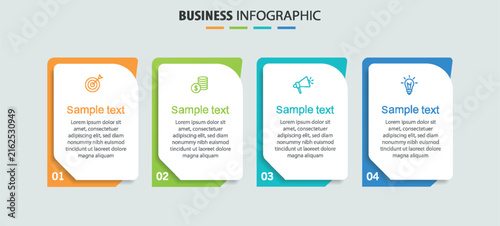 Business infographic design template with 4 options, steps or processes