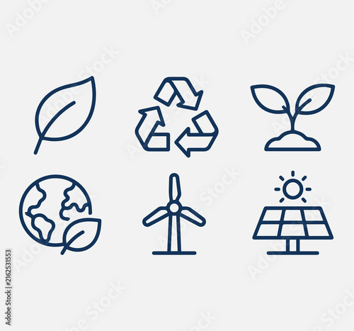 ecology icons set