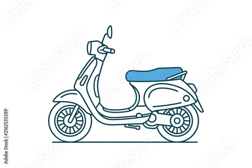 Minimalist Motor Scooter Vector Illustration