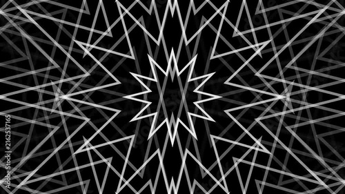 Repeating Geometric Starburst Animation, Loops.
Seamless looping abstract animation featuring a hypnotic geometric starburst pattern radiating from the center.