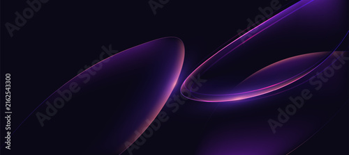 Abstract Dark Purple Neon Glowing Fluid Wave Background