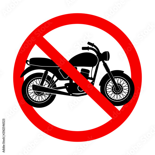 czerwony znak zakazu dla motocykli